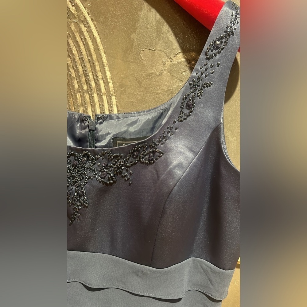 Nwt Alex Evenings Ruffled Navy Gown With Jacket — image 2 of 8